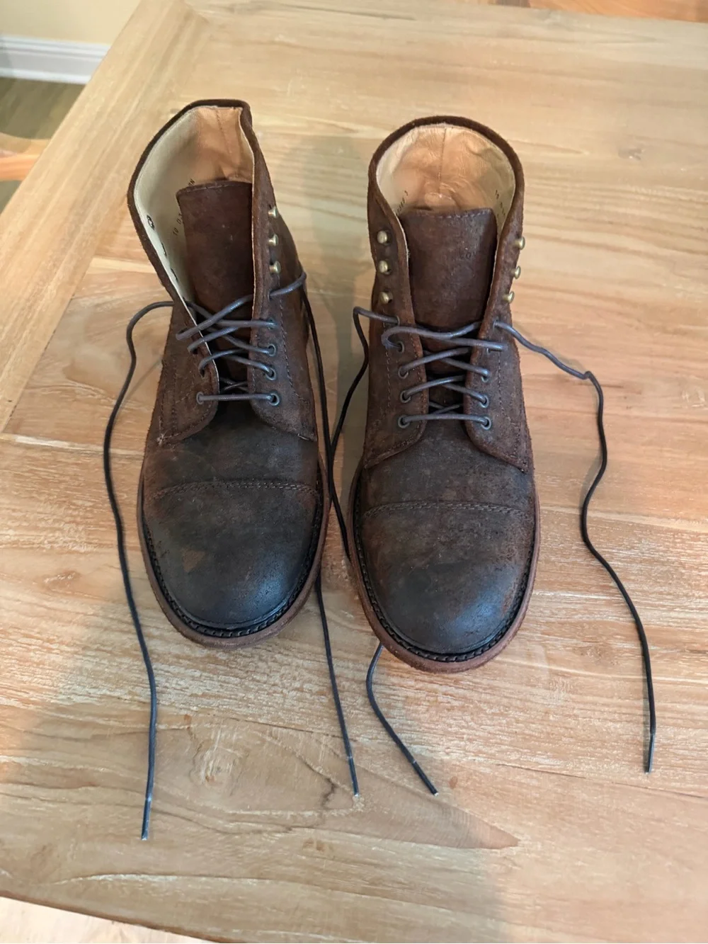 Frye Men's Brown Suede Lace-Up Boots